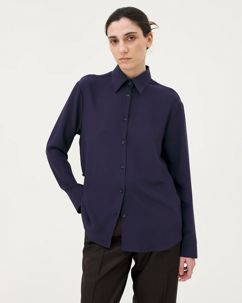 Chemise VOGA, soie bleu